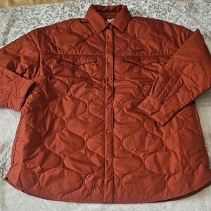 Nike Essential Quilted Trench Jacket - LARGE -  Deep Rust